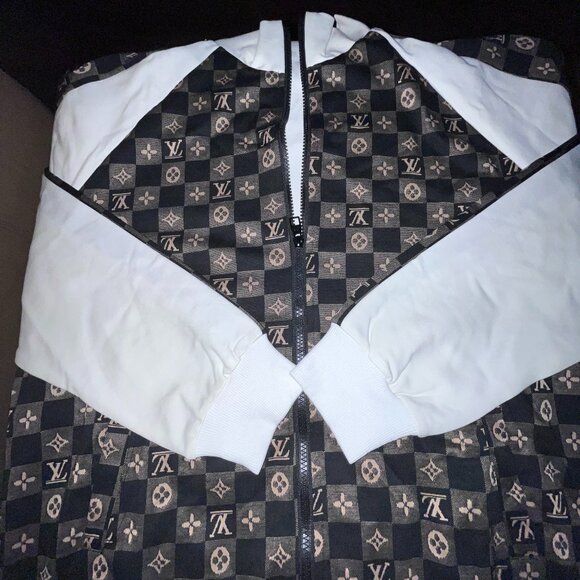 Other - Louis Vuitton Monogram Embroidered Tracksuit – Gold, Brown & White (Size 2XL)